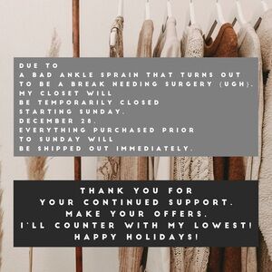 Temporarily closing on Sunday